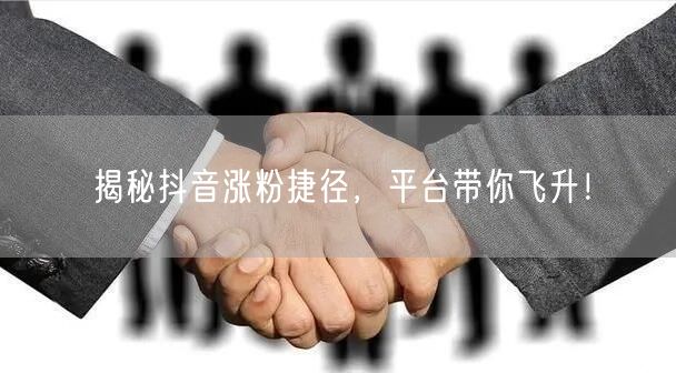 揭秘抖音涨粉捷径，平台带你飞升！