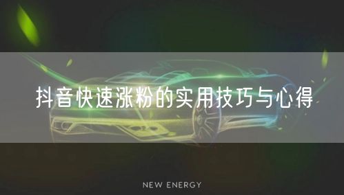 抖音快速涨粉的实用技巧与心得
